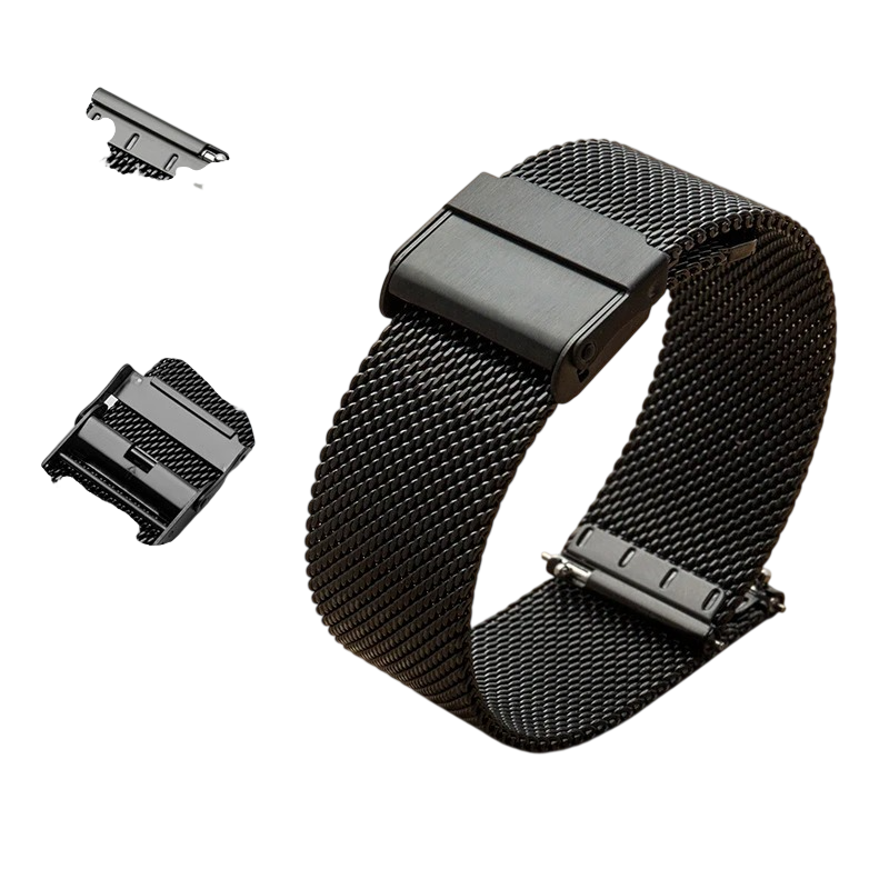 12MM Black Milanese Mesh Stainless Steel Watch Band