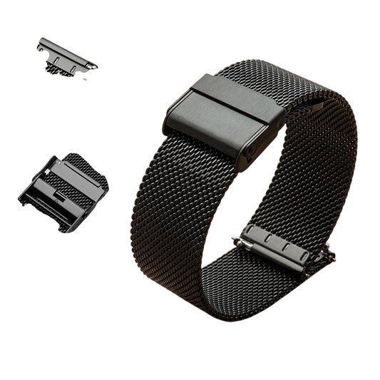 12MM Black Milanese Mesh Stainless Steel Watch Band