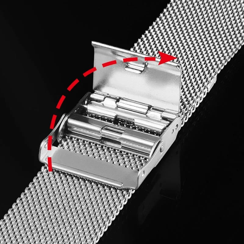 12MM Silver Milanese Mesh Stainless Steel Watch Band