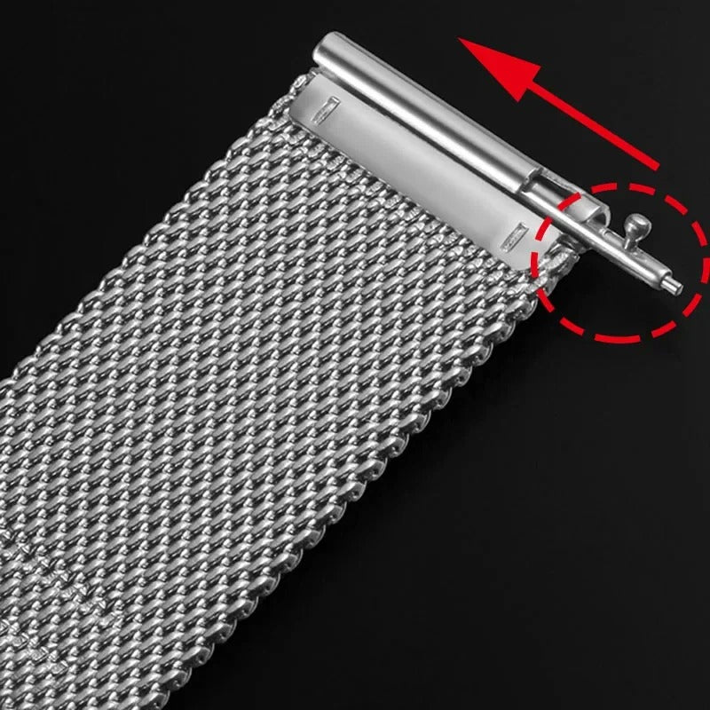 12MM Silver Milanese Mesh Stainless Steel Watch Band