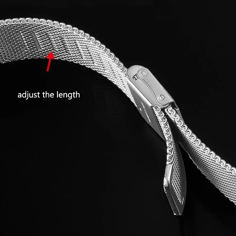 12MM Silver Milanese Mesh Stainless Steel Watch Band