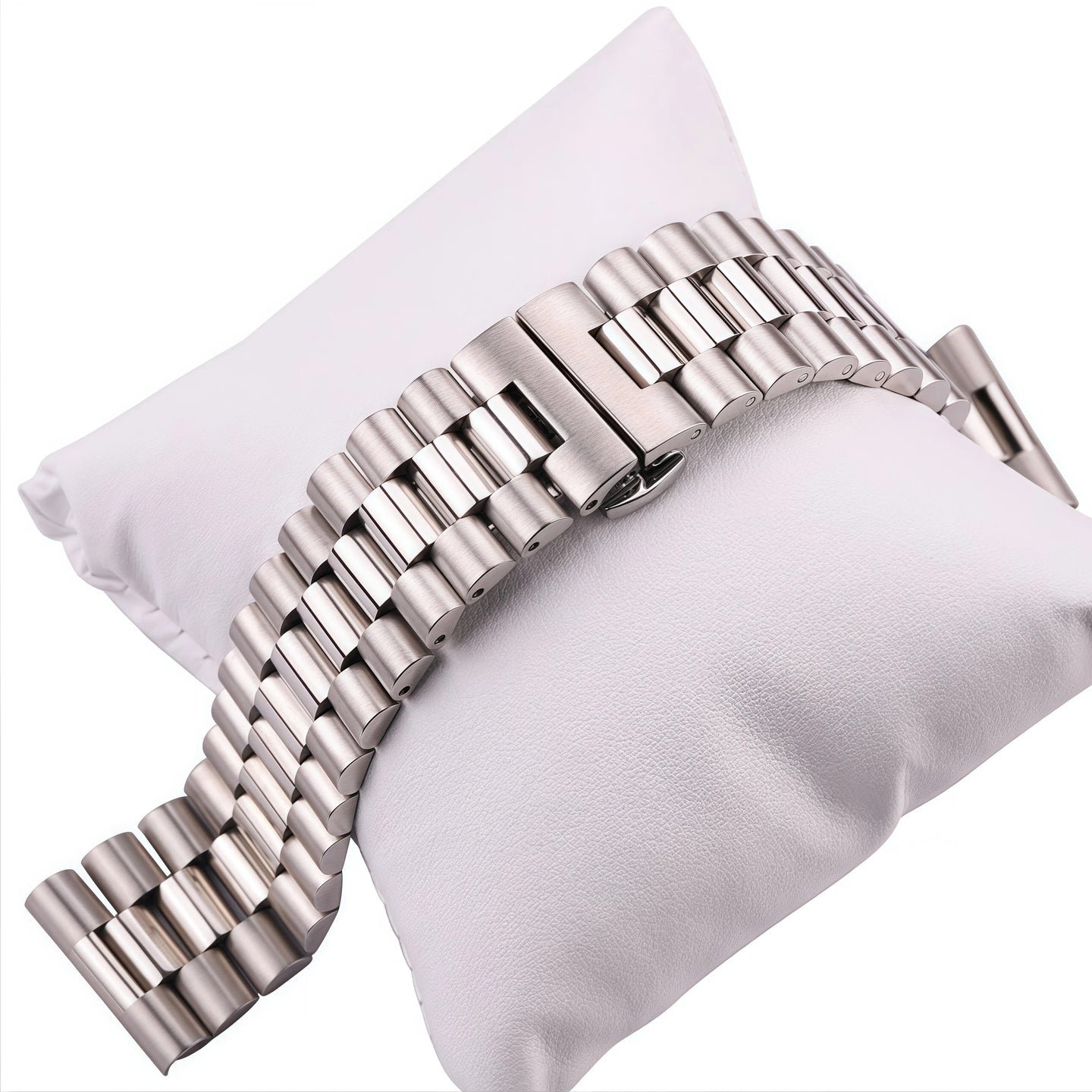16MM Presidential Silver Stainless Steel Watch Band