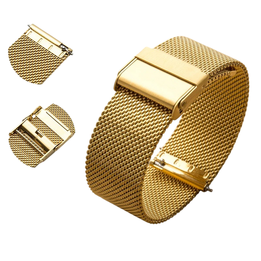12MM Gold Milanese Mesh Stainless Steel Watch Band