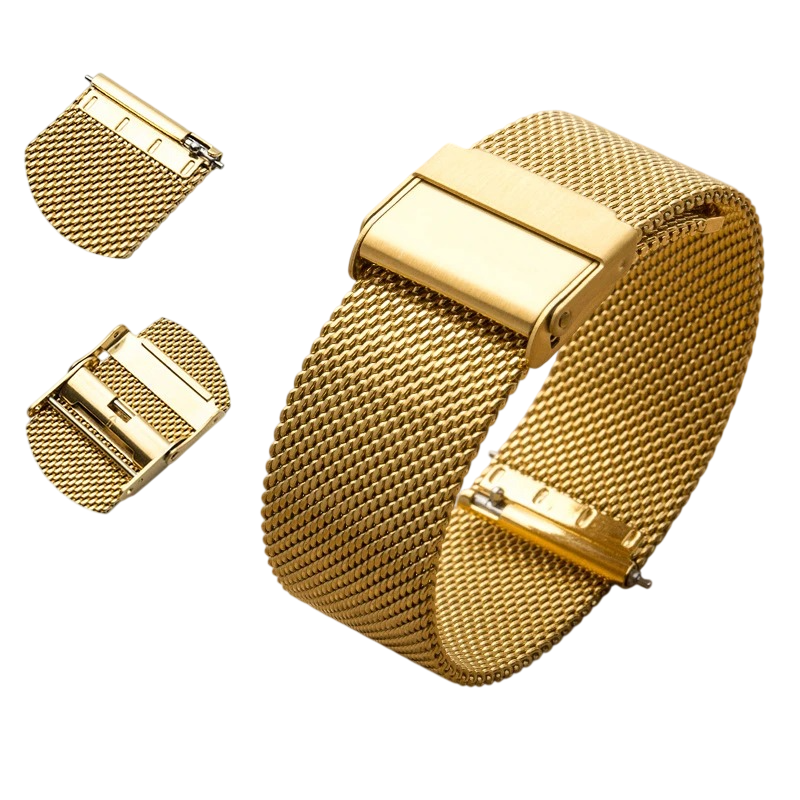 12MM Gold Milanese Mesh Stainless Steel Watch Band